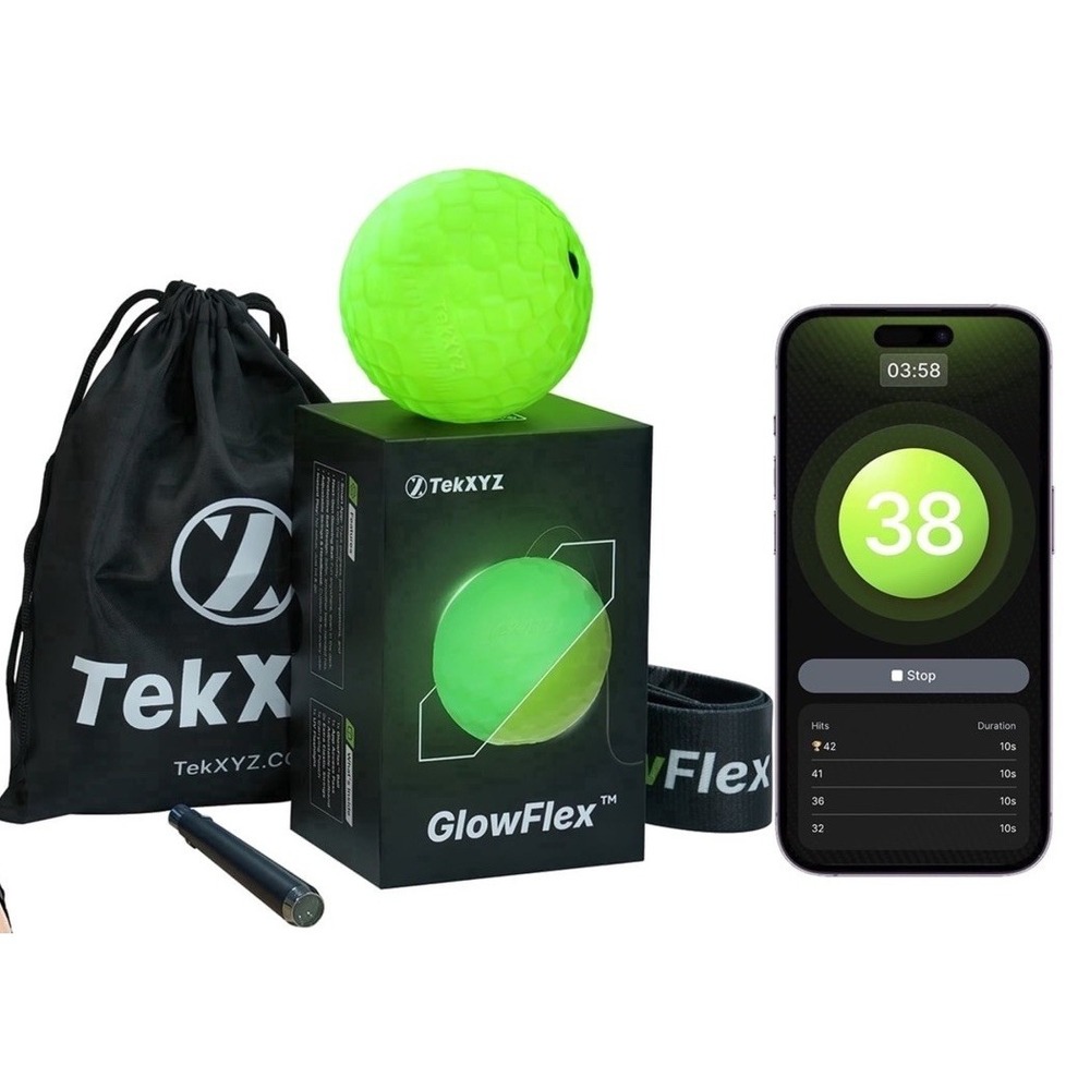 TekXYZ GlowFlex Reflex Ball with Counter App - Glow-in-the-Dark Boxing Ball NIB
